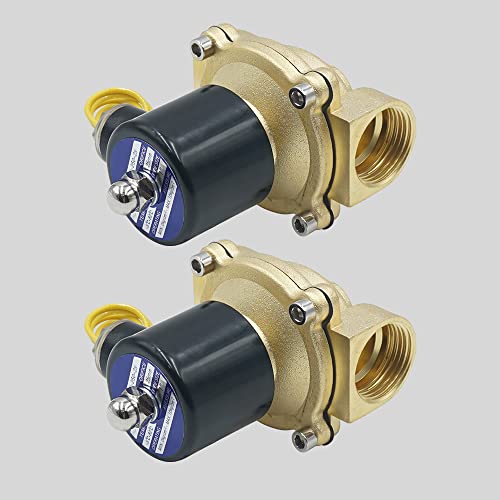 2Pcs 1" 110V Brass Electric Solenoid Valve 1 Inch Normally Closed NPT Valve