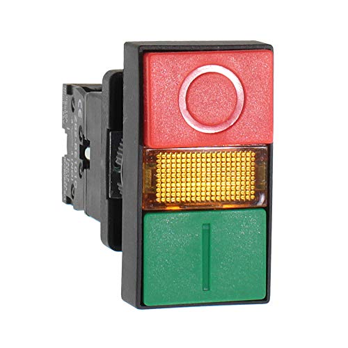 Double Head Push Button, Signal Lamp Start/Stop Switch (1 Pack) - size: 1 Unit
