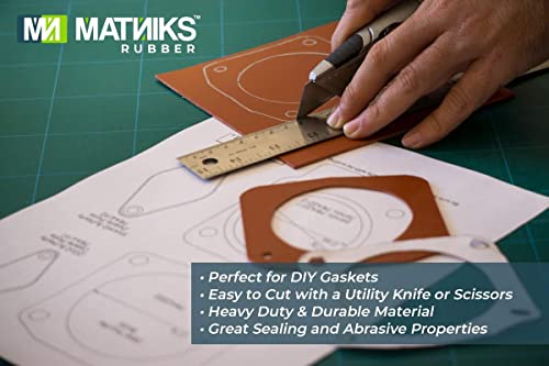 MATNIKS Neoprene Rubber Sheet, Heavy Duty, High Grade 60A, Black, 12x12-Inch by 1/8 (+/- 5%) for Plumbing, Gaskets DIY Material, Supports, Leveling, Sealing, Bumpers, Protection, Flooring - size: 1/8-inch by 12in x 12in