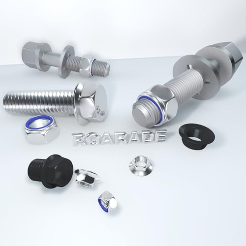 Flange Hex Bolts, ROARADE 304 Stainless Steel 18-8, Serrated Flange Head, Hex Head Screws, SAE & Metric Coarse Thread (3/8"-16, Thread Length 3/4”) 6pcs - size: Thread length 3/4”