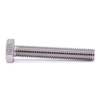 M8-1.25 x 50mm Stainless Steel Hex Bolts, 304 Stainless Steel 18-8, Hex Drive, Full Thread, Coarse Thread UNC, Plain Finish, 10 PCS - size: M8-1.25 x 50mm