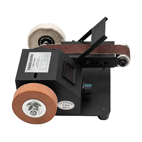 350W Electric Mini Belt Sander 90 Degree Knife Sharpener Electric Bench Grinder Sanding Machine with Adapter Powerful Bench Sander for Metal Wood DIY Handcraft, Tool & Knife Sharpening