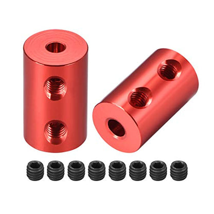 uxcell 1/8 inch to 4mm Bore Rigid Coupling Set Screw L20XD12 Aluminum Alloy,Shaft Coupler Connector,Motor Accessories,Red,2pcs - size: 3.17mm to 4mm
