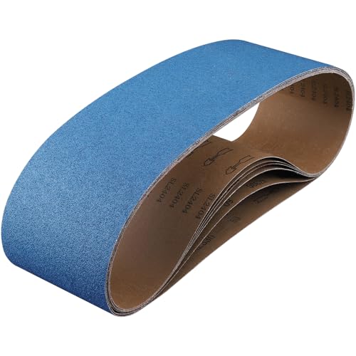 6-Piece Premium 6 x 48 Inch Zirconia Sanding Belts 40-400 Grit - color: Mix Grit, size: 6 x 48 Inch