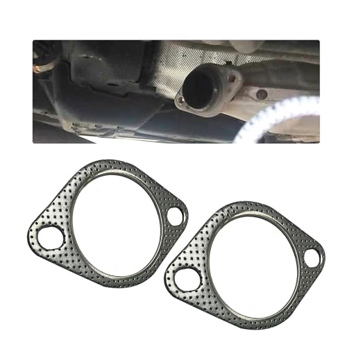 2 PCS Car Exhaust Gasket,2.15 Inch Reinforced High Temperature Gasket Exhaust Flange Gasket Car Accessories,Exhaust Flange Gasket for Most Cars Trucks - size: 2.15 In