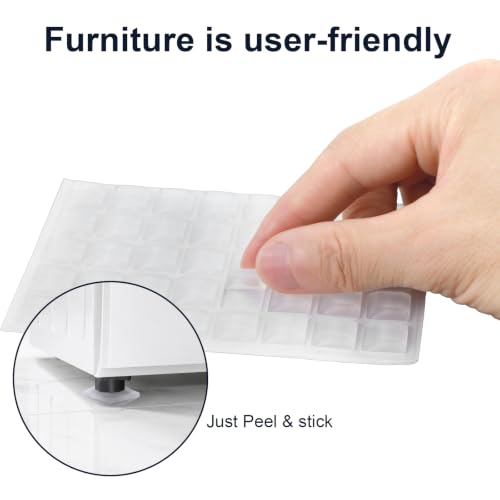 40 PCS Clear Silicone Rubber Feet Self Adhesive 0.5 Inch Square(White) - color: White