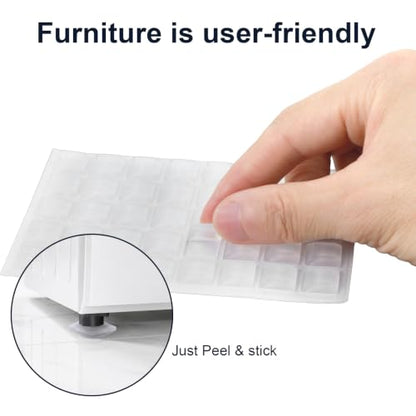 40 PCS Clear Silicone Rubber Feet Self Adhesive 0.5 Inch Square(White) - color: White