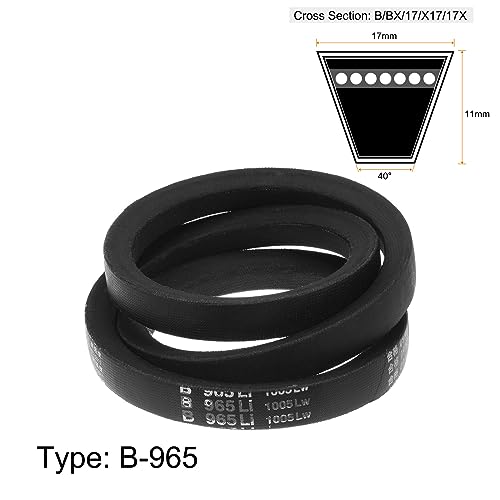 HARFINGTON B-965 V-Belts Drive Belt 965mm(38") Inner Girth 17mm Top Width B Section Rubber for Power Transmission - size: 965mm
