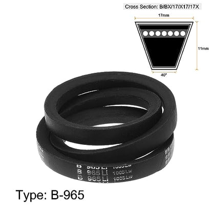 HARFINGTON B-965 V-Belts Drive Belt 965mm(38") Inner Girth 17mm Top Width B Section Rubber for Power Transmission - size: 965mm