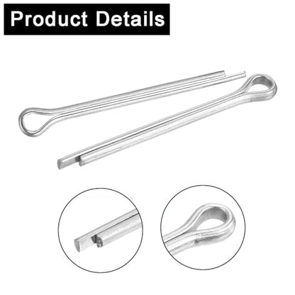 20Pcs Cotter Pin Assortment Kit, Zinc Plated Hairpins, M4x80mm - size: M4x80mm