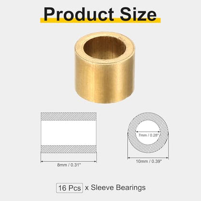 uxcell 16Pcs Sleeve Bearings, 7mm Bore x 10mm OD x 8mm Length - size: 7mm Bore x 10mm OD x 8mm Length