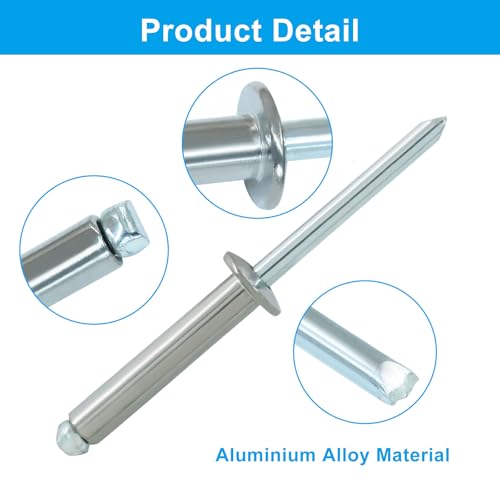 60Pcs Stainless Steel Blind Rivets, 3/16" x 1"