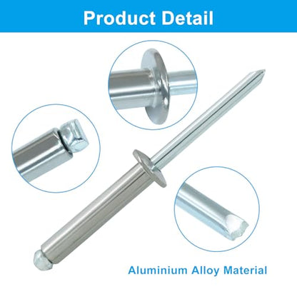 60Pcs Stainless Steel Blind Rivets, 3/16" x 1"