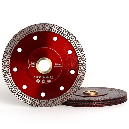 YIJING 5Pcs/Box 4.5" Tile Saw Blade Super Thin Diamond Blade for Dry or Wet Cutting Porcelain Tile Stone (4.5“-5pc) - size: 4.5“-5pc