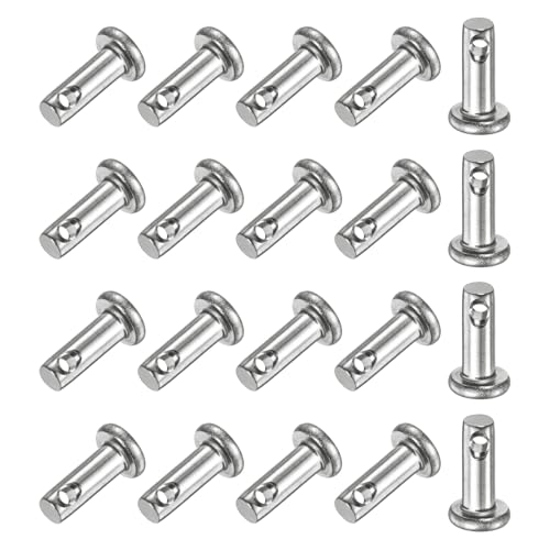 M METERXITY 20-Pack Single Hole Clevis Pins, M3 x 8mm 304 Stainless Steel Flat Head Clevis Pins for Mechanical Linkage/Fixed Parts/Ship Rigging, Link Hinge Pin Reusable - size: M3x8mm