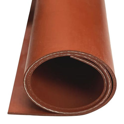 Exactly Rubber - Fiber Reinforced Silicone Sheet, 70A Durometer Silicone Mat, 500°F Temperature-Resistant Rubber Sheet, 1300 PSI Tensile Strength Rubber Mat, Made in The USA, Red, 1/32 x 9” x 36” - size: 1/32 x 9 x 36