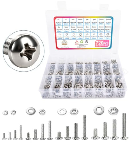 Stainless Steel 304 Hex Flange Bolt Kit (720PCS) - size: 720PCS