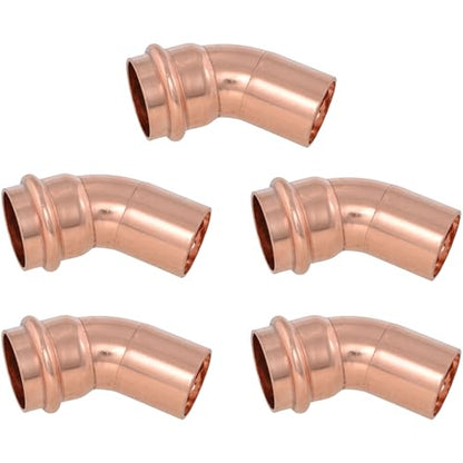 SharkBite 1 Inch Copper Press x 1 Inch FTG 45 Degree Street Elbow, Plumbing Fitting, Pack of 5, UPR07X5 - size: 1 in. x 1 in., 5 Pack
