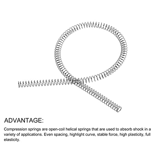 METALLIXITY Compression Springs (0.5x3mm OD,305mm L) Extension Spring - size: 0.5mm x 3mm x 305mm
