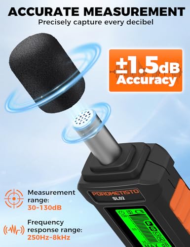 Sound Level Meter POROMETISTO 30-130dB A/C weights,F/S response modes
