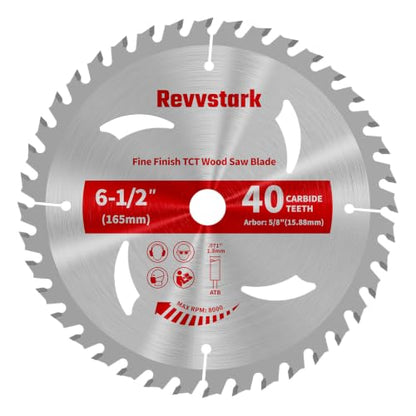 Circular Saw Blade 6-1/2" 40T for Cutting Wood, 5/8" Arbor - size: 6-1/2 In 40T
