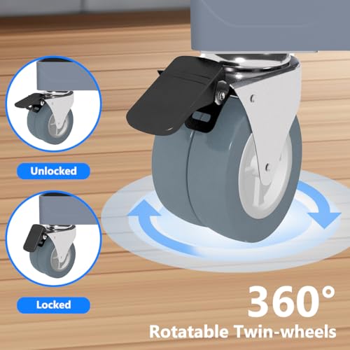 Appliance Dolly Cart with 4 Locking Wheels Mini Fridge Stand Adjustable 16"-26" Universal Mobile Roller for Portable Washer, Dryer, Refrigerator, Furniture, Grey - color: Gray