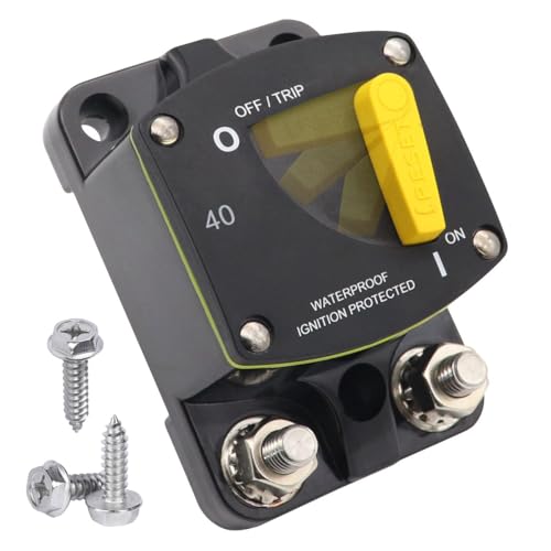 5/16" Studs 40A Amp Battery Switch Circuit Breaker Waterproof UL - size: 5/16" studs-40A