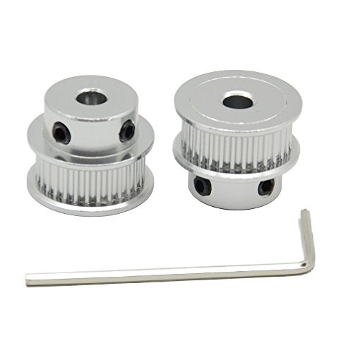 2PCs Aluminum 2GT Timing Pulley 30 Teeth Bore 5mm for 3D Printer 6mm Width 2GT Timing Belt - size: 30 teeth, style: 5mm bore, for 6mm belt