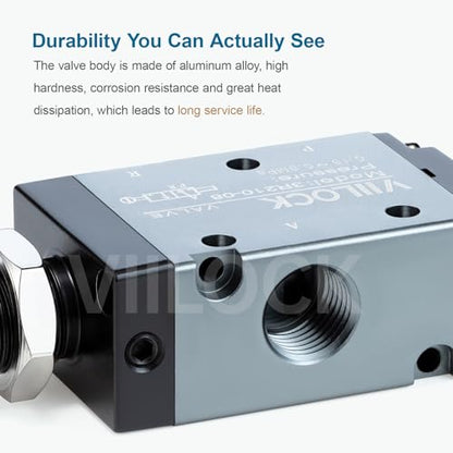 3R210-08 Push Pull Valve 3/2 Way 1/4"NPT Air Valve for Cylinder - size: 1/4"NPT, style: 3 way 2 position