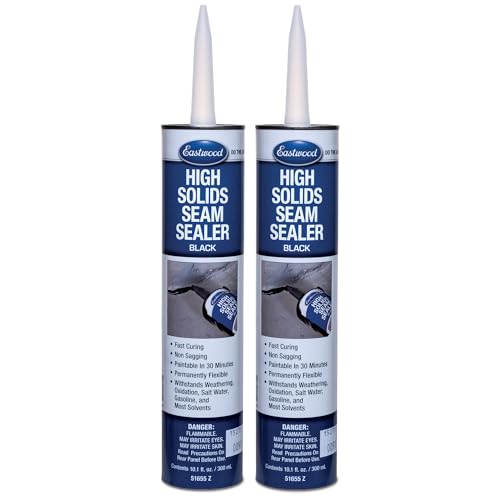 Eastwood Flexible Insulated Waterproof Black Seam Sealer Cartridge Floor Trunk Fender | 2 Pack - color: Black, size: 20.2 Fl Oz (Pack of 2)