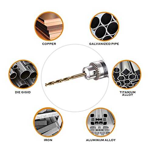 Narwhal 3/8" Drill Bits (M35 Cobalt - 3 Pack) 5" Length for Drilling Into Metal, Hardened & Stainless Steel - size: 3/8 in
