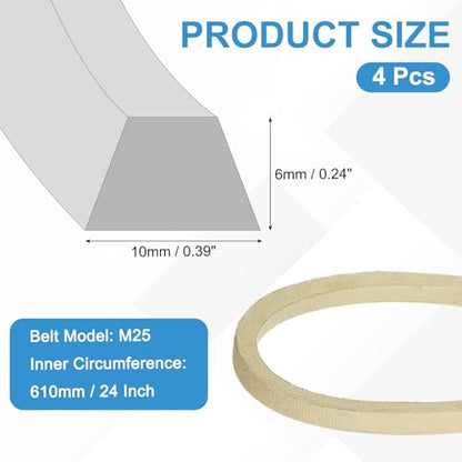uxcell 4Pcs M25 Industrial Sewing Machine Belt 25.5" Outer Girth Rubber - size: M25