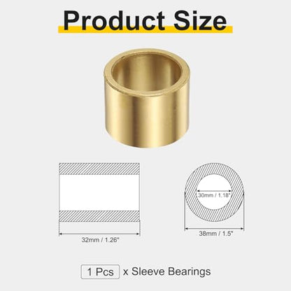 uxcell Sleeve Bearings, 30mm Bore x 38mm OD x 32mm Length - size: 30x38x32mm