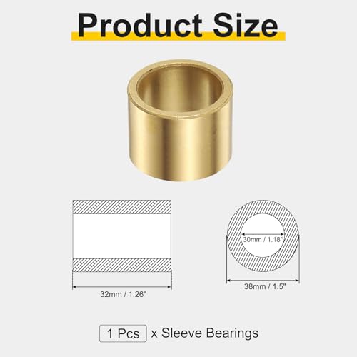 uxcell Sleeve Bearings, 30mm Bore x 38mm OD x 32mm Length - size: 30x38x32mm