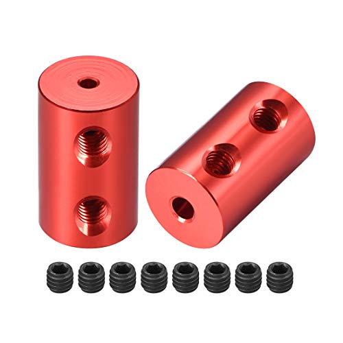 uxcell 2mm to 3mm Bore Rigid Coupling Set Screw L20XD12 Aluminum Alloy,Shaft Coupler Connector,Motor Accessories,Red,2pcs - size: 2mm to 3mm