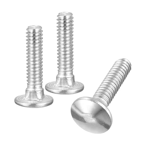 uxcell 1/4-20x1 Carriage Bolt, 10pcs Round Head Square Neck Screws, 304 Stainless Steel, Fully Threaded, Silver - size: 1/4-20x1"
