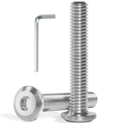VGBUY M6-1.0 x 60 mm 28Pcs Flat Head Hex Socket Cap Screws Bolts,304 Stainless Steel 18-8,Full Thread,Hex Spanner Included (VG30114) - size: M6 x 60-28pcs