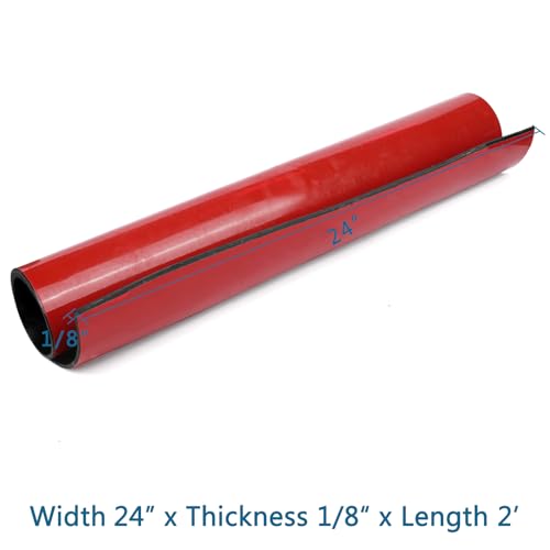 HooTown Adhesive Solid Rubber Strips, Self Neoprene Rubber Sheets Rolls Red - color: 1/8" Thick Adhesive, size: 24” W x 24" L