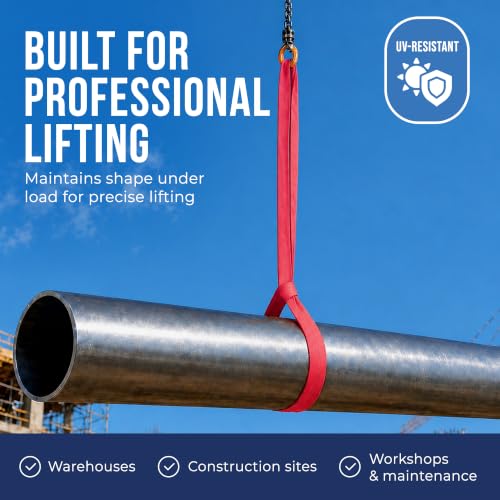 Ben-Mor Heavy-Duty Round Lifting Sling,12 ft 14,000 lb - color: Red - 14,000 lb Vertical WLL, size: 12 feet