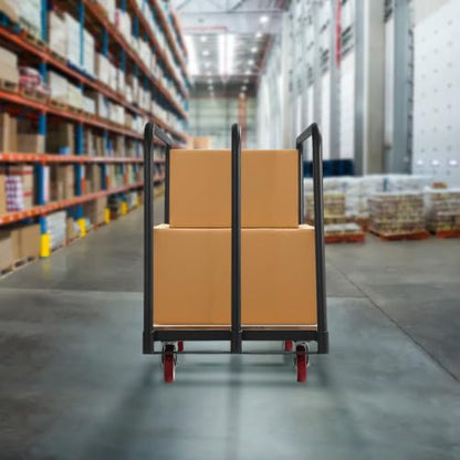 Steel Panel Truck Cart 1000LBS with 4 Swivel Casters and Wood End