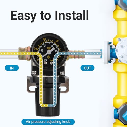 Stainless Steel Air Compressor Pressure Regulator Airtac AR2000 1/4'' PT with Bracket and Gauge 0-160 PSI Adjustable - style: Stainless Steel AR-2000