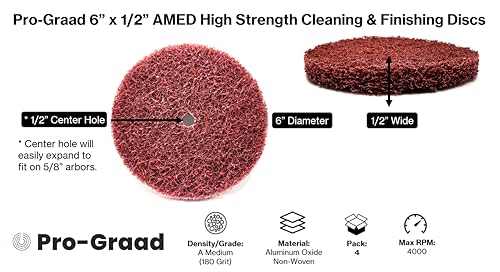 High Strength Disc 6" x 1/2", AMED Medium, 04188, 4 Pack - style: 6" x 1/2" AMED