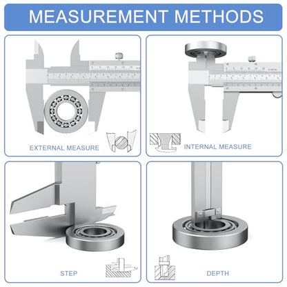 HDLNKAK Vernier Caliper 6 inch with Stainless Steel Feeler Gauge 32 Blade - color: Sterling Silver