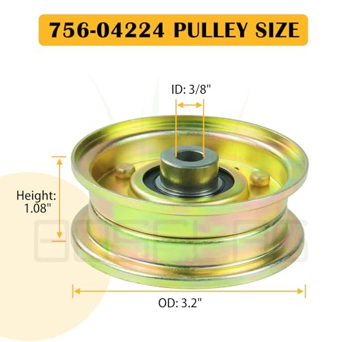 2 Pack 756-04224 Flat Idler Pulley Cub Cadet LT1050 LT1042 Tractors - color: L09 2x756-0981