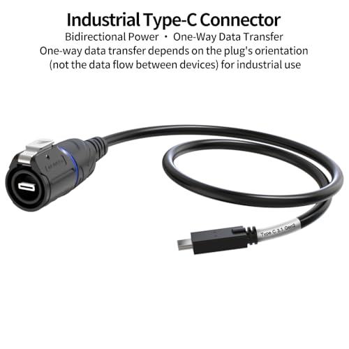CNLINKO LP-16 Type-C 3.1 Industrial Waterproof Connector IP67 Circular Aviation Plug High-Speed Data Transfer with 0.5M Cable - style: Plug Socket with 0.5M Cable/PBT Socket