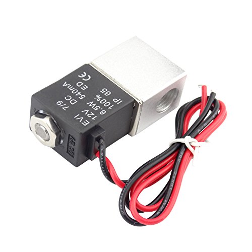 1/4inch DC 12V 2 Way Normally Closed Electric Solenoid Air Valve, Stainless Steel