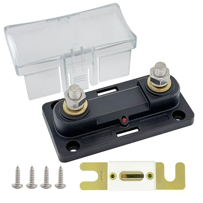 Ampper 35-300A ANL Fuse Holder, 12V in-Line Fuse Box Kit W/ M8 Studs, Fuse - size: ANL 300A 1 Pack