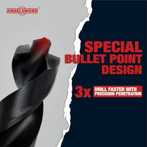 ANGELSWORD 3/16" Drill Bit for Metal Hardened,M35 Cobalt,TiAlN Coat,10pc - size: I. 3/16“-10 pc