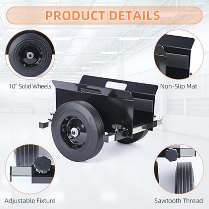 Heavy Duty Panel Dolly,10" Rubber Wheels Adjustable Drywall Cart - color: Black