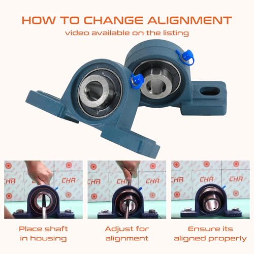 CHR 2 Pack UCP202-10 Pillow Block Bearings | Mounted Pillow Block Bearings - Chrome Steel with 5/8" Bore | ISO 9001-2015 Certified - size: 2, style: UCP202-10